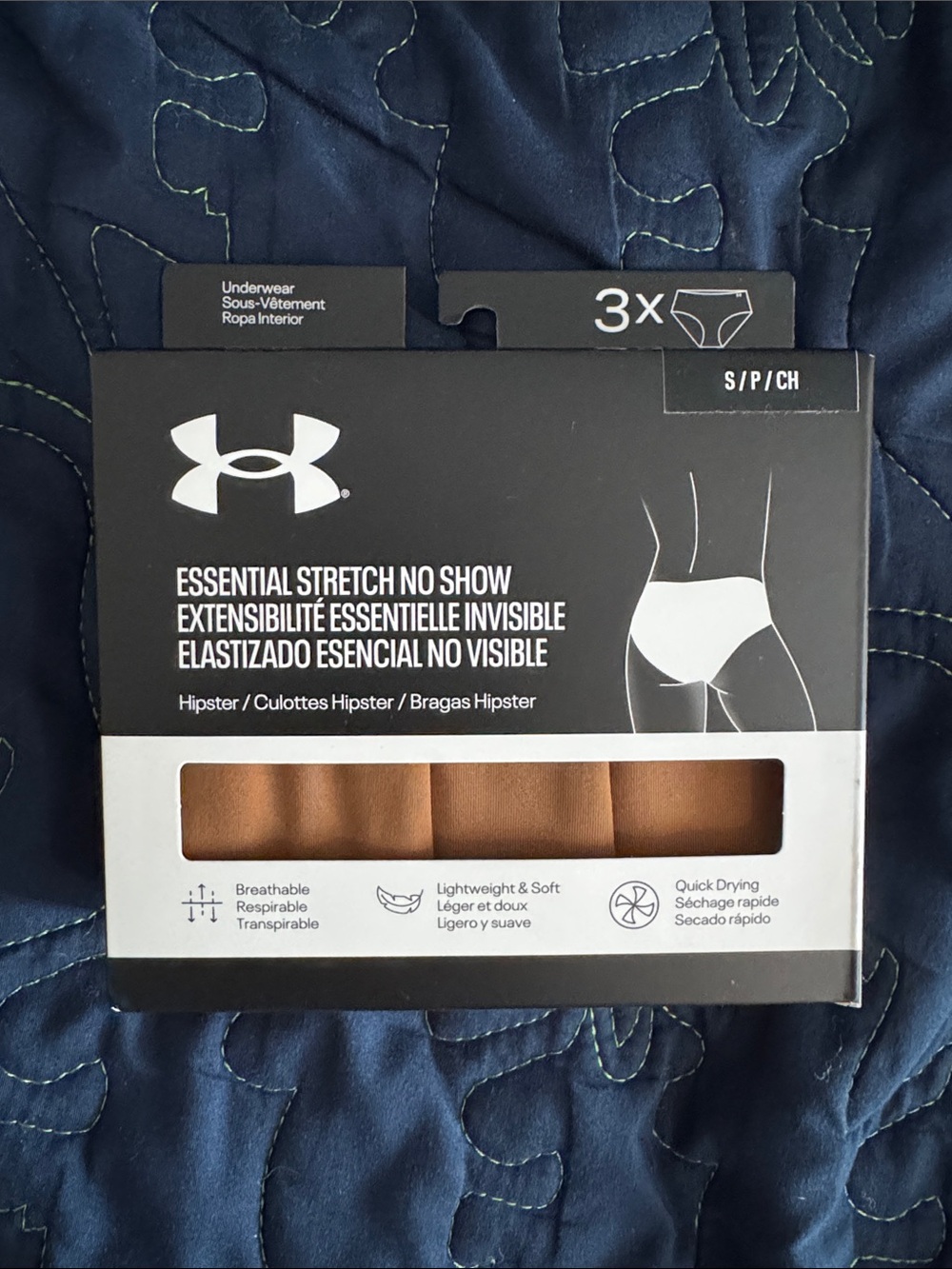Under Armour Women’s Essential Stretch No-Show Hipster Briefs - Brown (3-Pack)